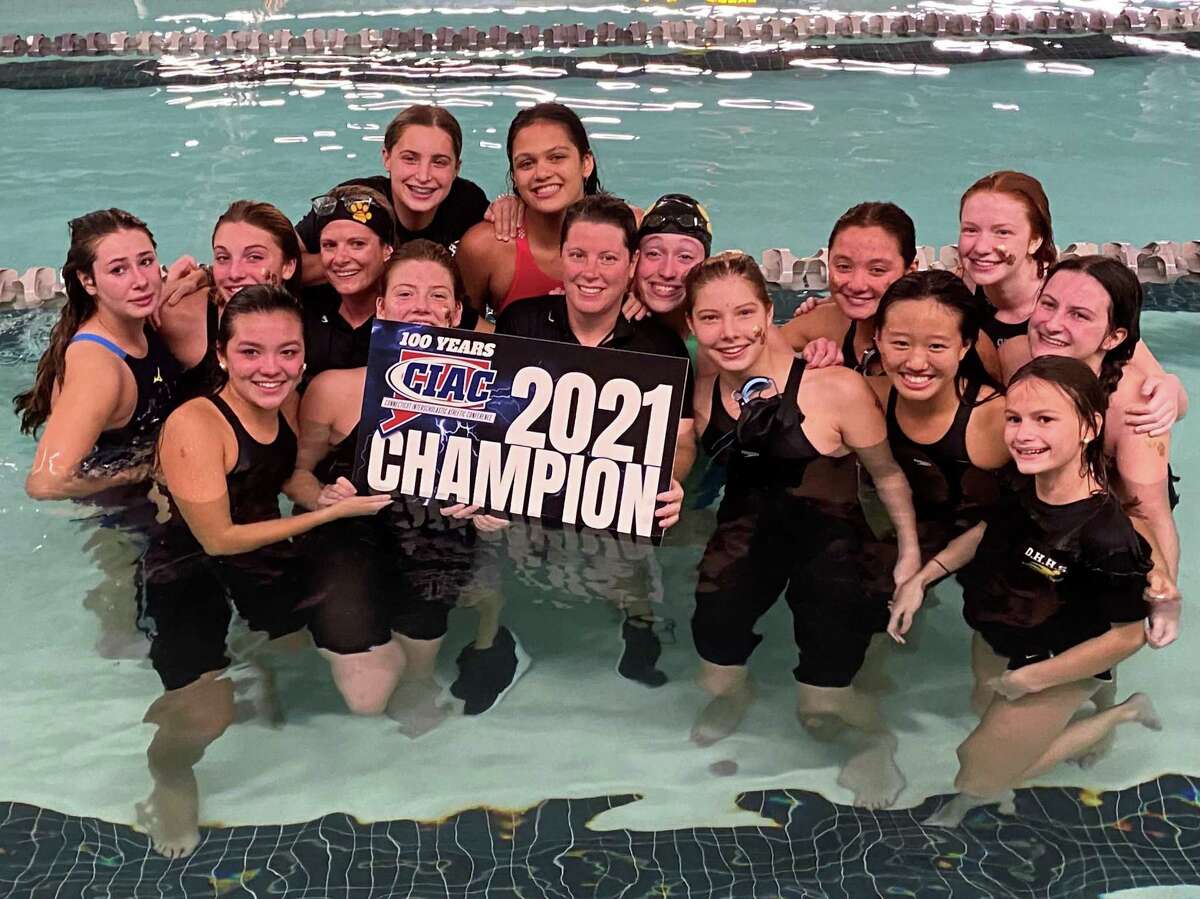 The Hand girls swimming & diving team won the CIAC Class M state championship Tuesday, Nov. 17, 2021 at Cornerstone Aquatics Center in West Hartford.