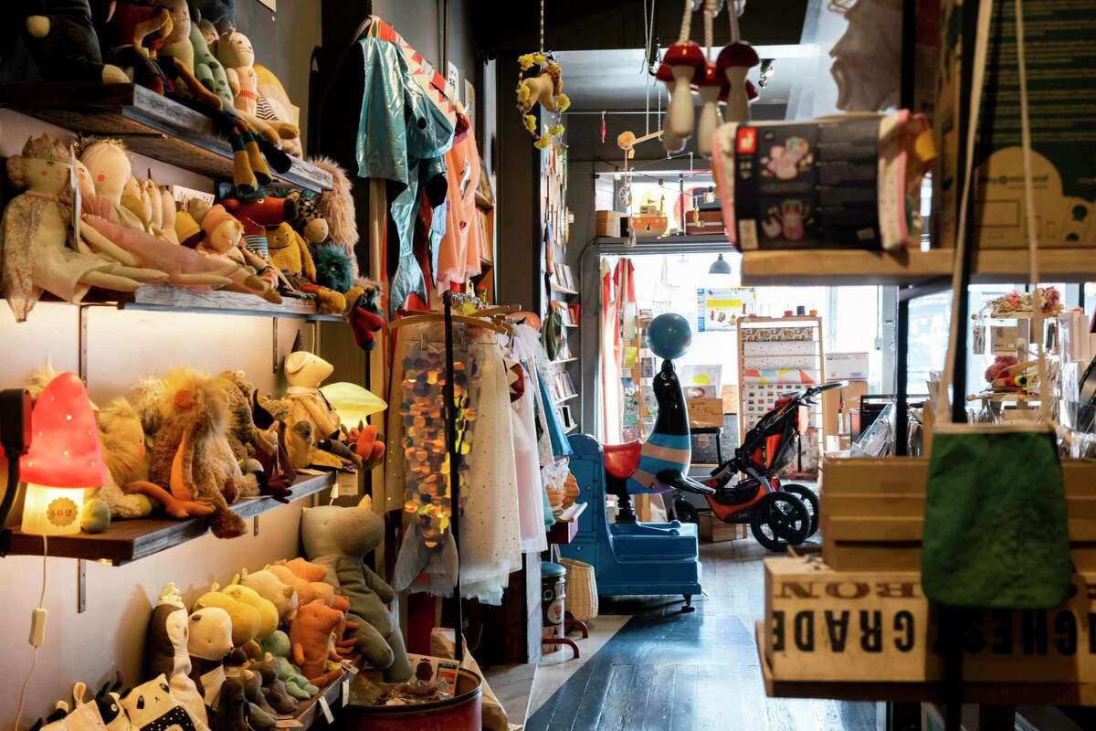 Toys line the shelves at Tantrum in the Inner Richmond neighborhood of San Francisco.