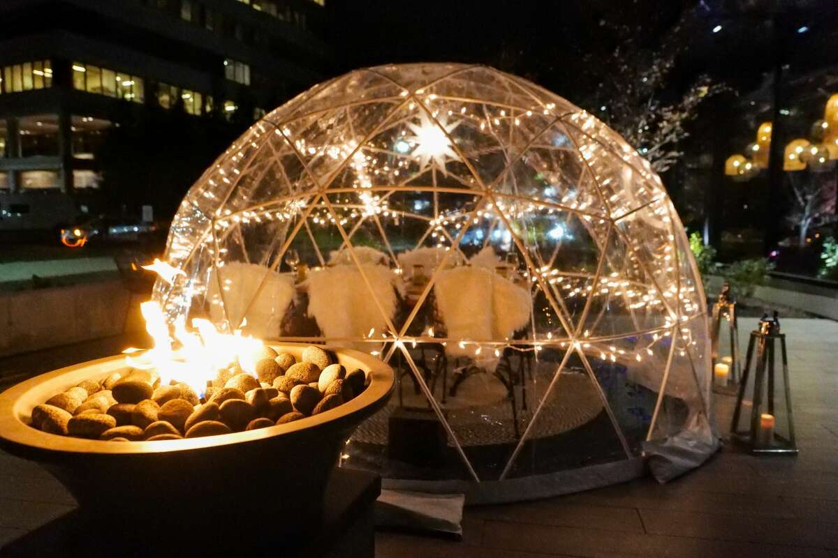 The Wheel, the restaurant at The Village in Stamford, offers an igloo experience with fondue and s'mores.