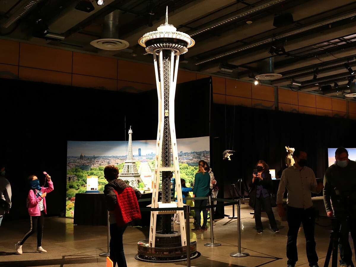 A LEGO replica of the Space Needle is unique to the tour's Emerald City stop.