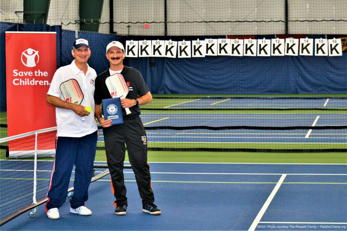 Identical twin brothers Angelo (left) and Ettore  (right) Rossetti earned their third Guinness World Record on Oct. 10, 2021 for the longest pickleball rally. 