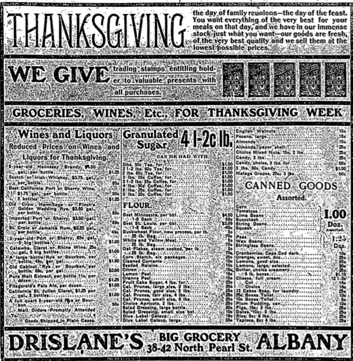 How much did Thanksgiving dinner cost in 1901? Vintage ads show much