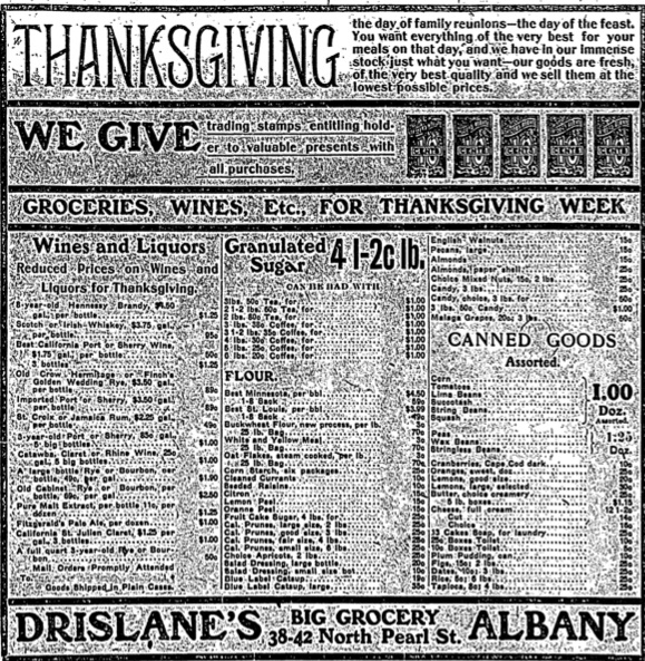 How much did Thanksgiving dinner cost in 1901? Vintage ads show much