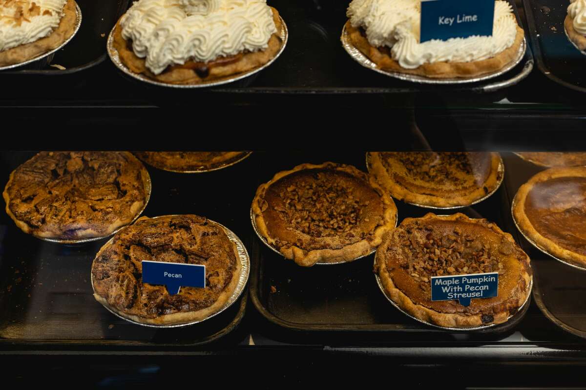 The filled pie case at Michele's Pies in Norwalk on Nov. 10, 2021.