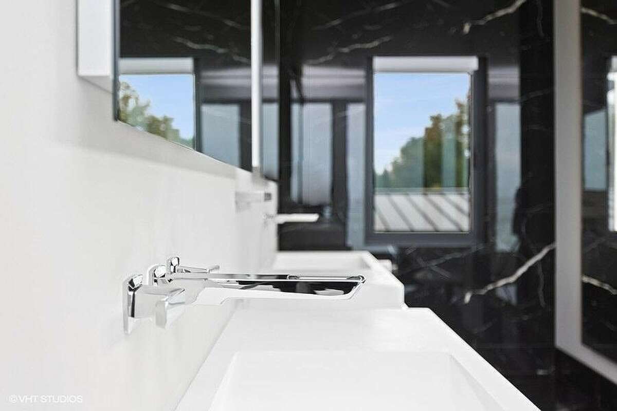 Bathroom sink in the primary suite.