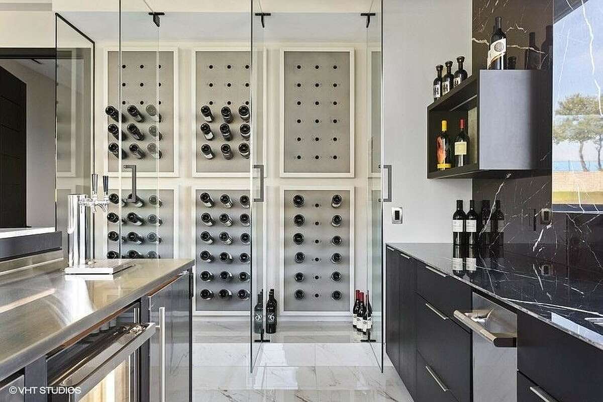 View of the wine cellar.