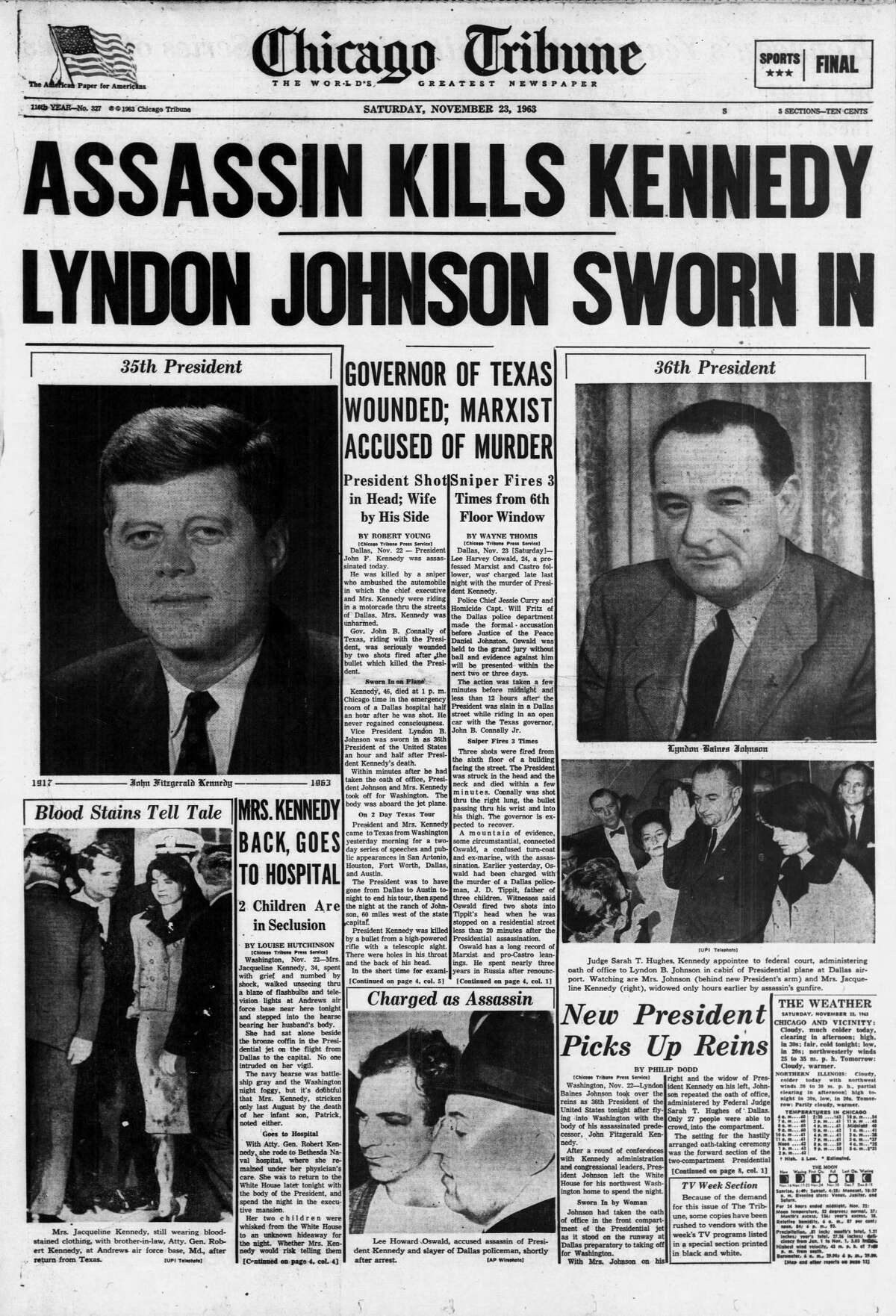 10 front pages from JFK's assassination