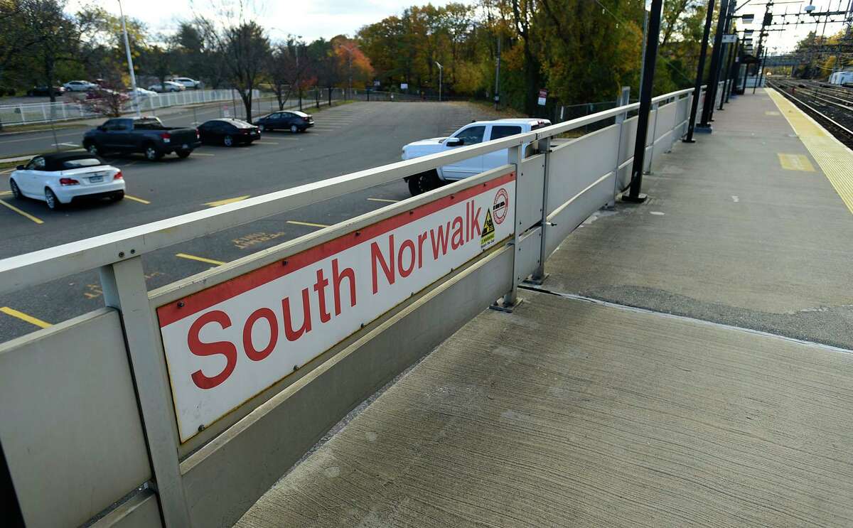 South Norwalk train station parking lot Friday, November 19, 2021, in Norwalk, Conn. The city is having trouble selling all the monthly passes, a first