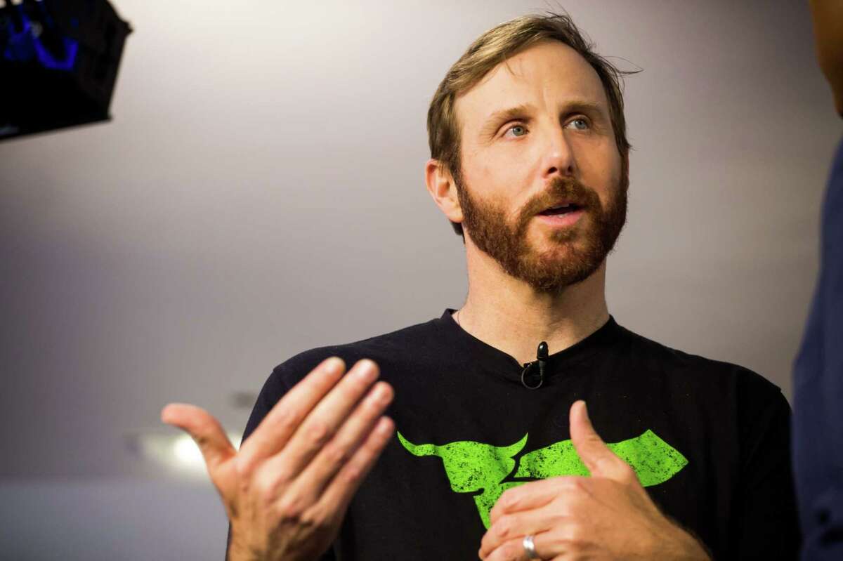 Ethan Brown, founder and chief executive officer of Beyond Meat Inc., speaks during an interview at the Nasdaq MarketSite during the company's initial public offering in New York on May 2, 2019.