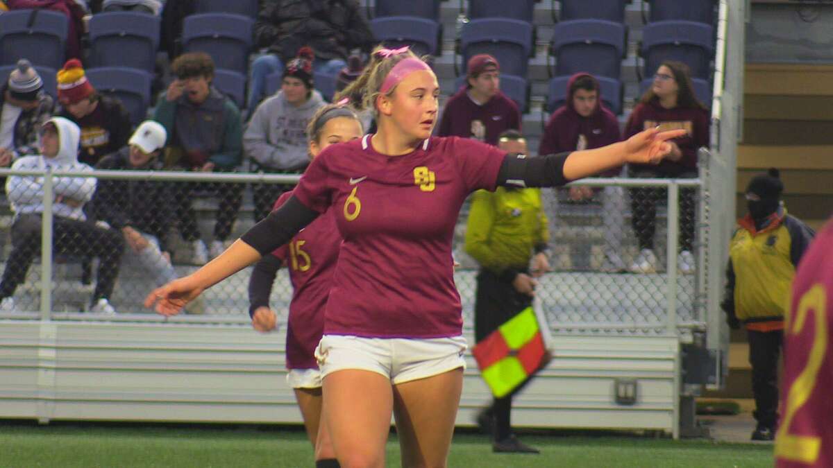 Caroline Sheehan was named the CIAC Class L girls soccer championship game’s most valuable performer days after her mom, Elaine Sheehan, lost her battle with cancer.