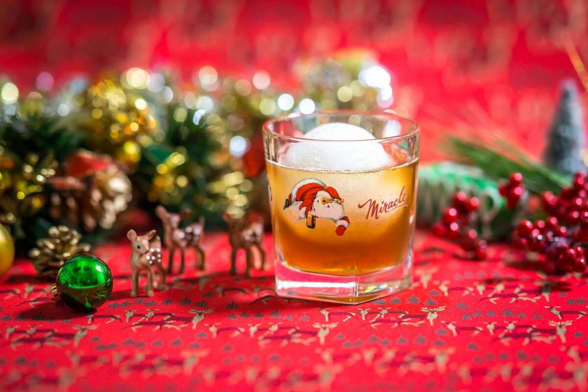 The Snowball Old Fashioned at Miracle, with rye, gingerbread, aromatic and wormwood bitters and orange essence. 
