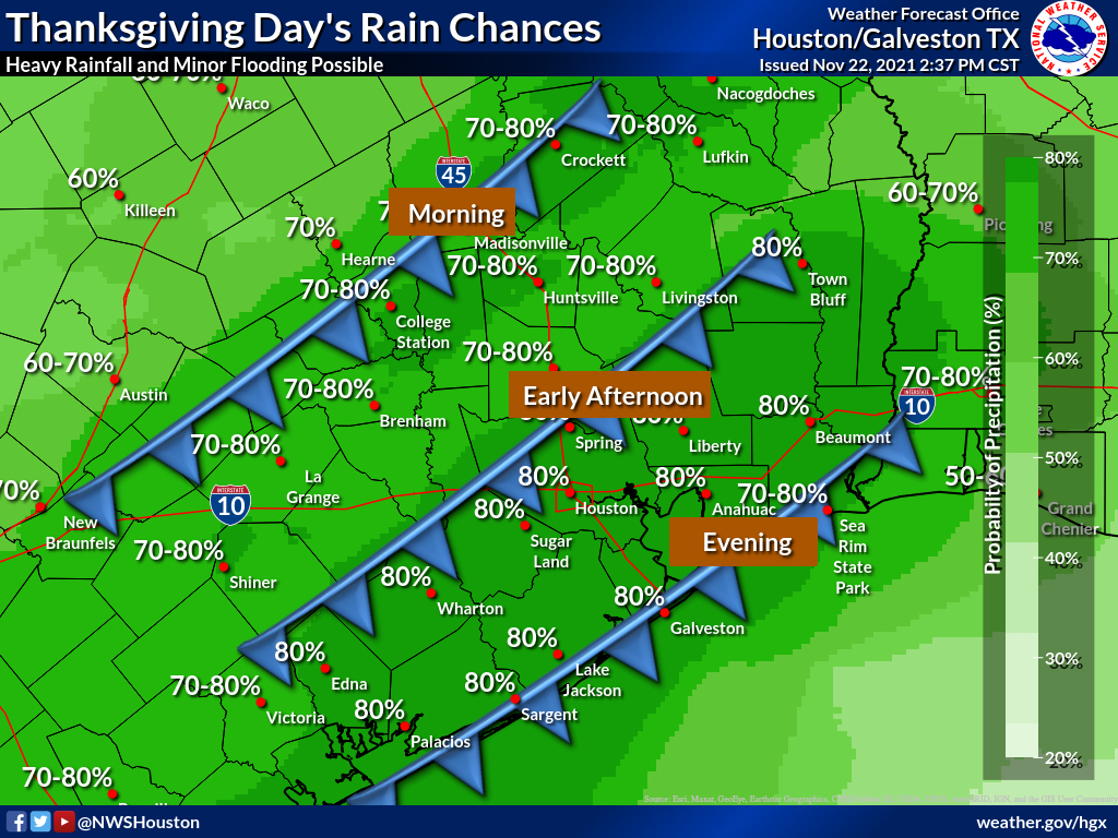 Rain in Houston's forecast during first half of holiday weekend,  potentially impacting Thanksgiving parade – Houston Public Media