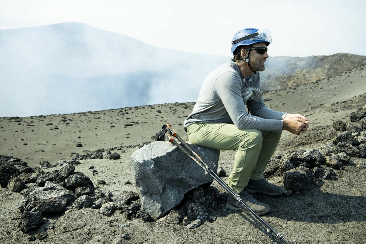 Mountaineer Erik Weihenmayer went into an active volcano with Will Smith to help install sensors.