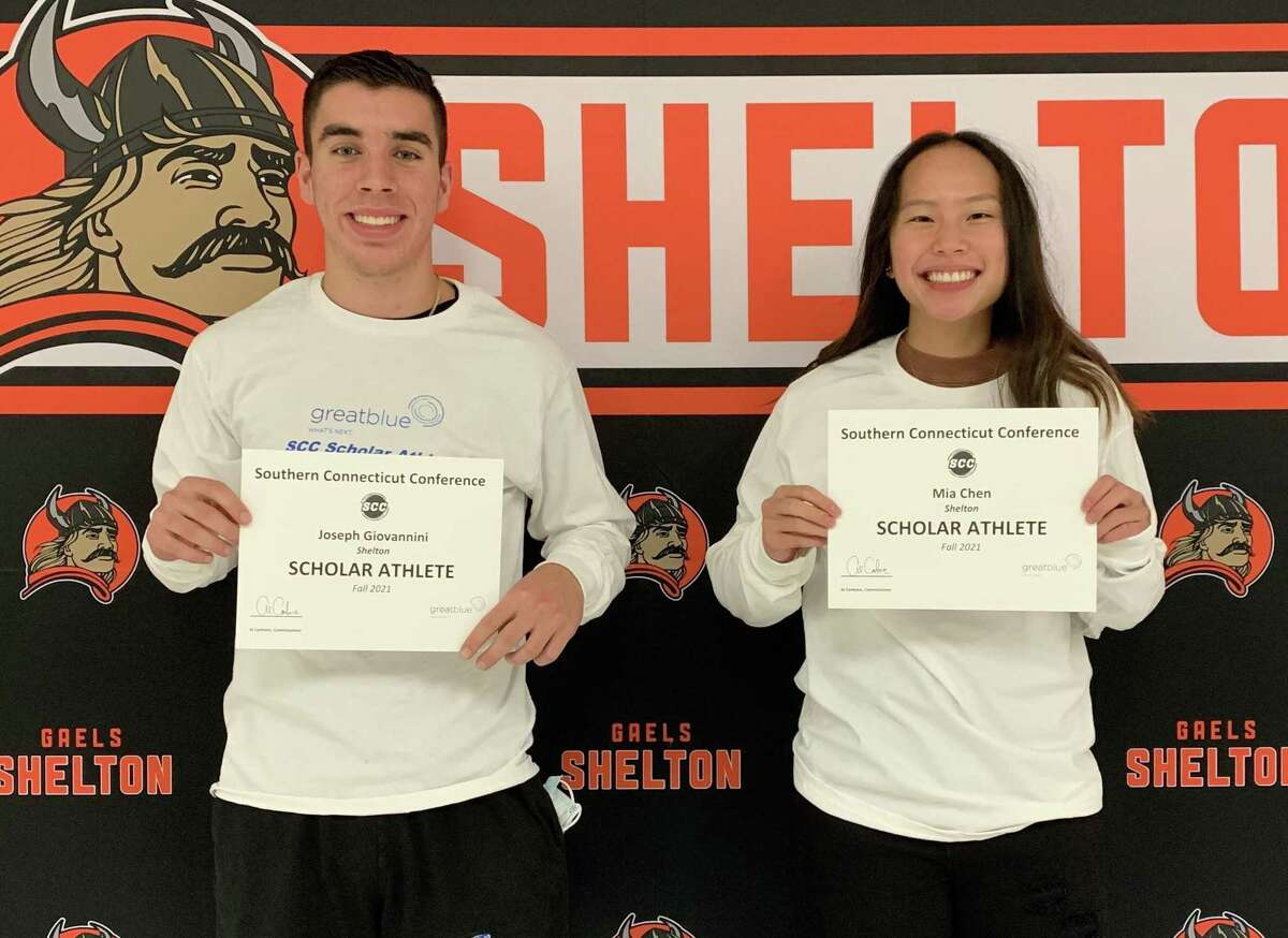 Shelton's Joseph Giannanini and Mia Chen earned SCC Fall Scholar Athlete honors.