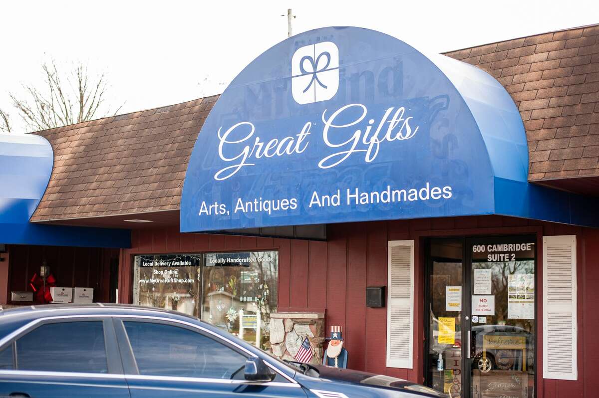 Products sit inside the Great Gifts, Arts, Antiques, and Handmades store in Midland on Nov. 24, 2021.