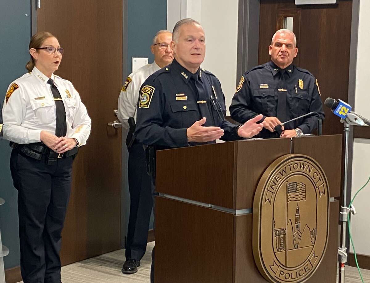 Trumbull Police Chief Michael Lombardo speaks about Operation Wingspan, a regional vehicle theft task force on Wednesday, Nov. 24, 2021.
