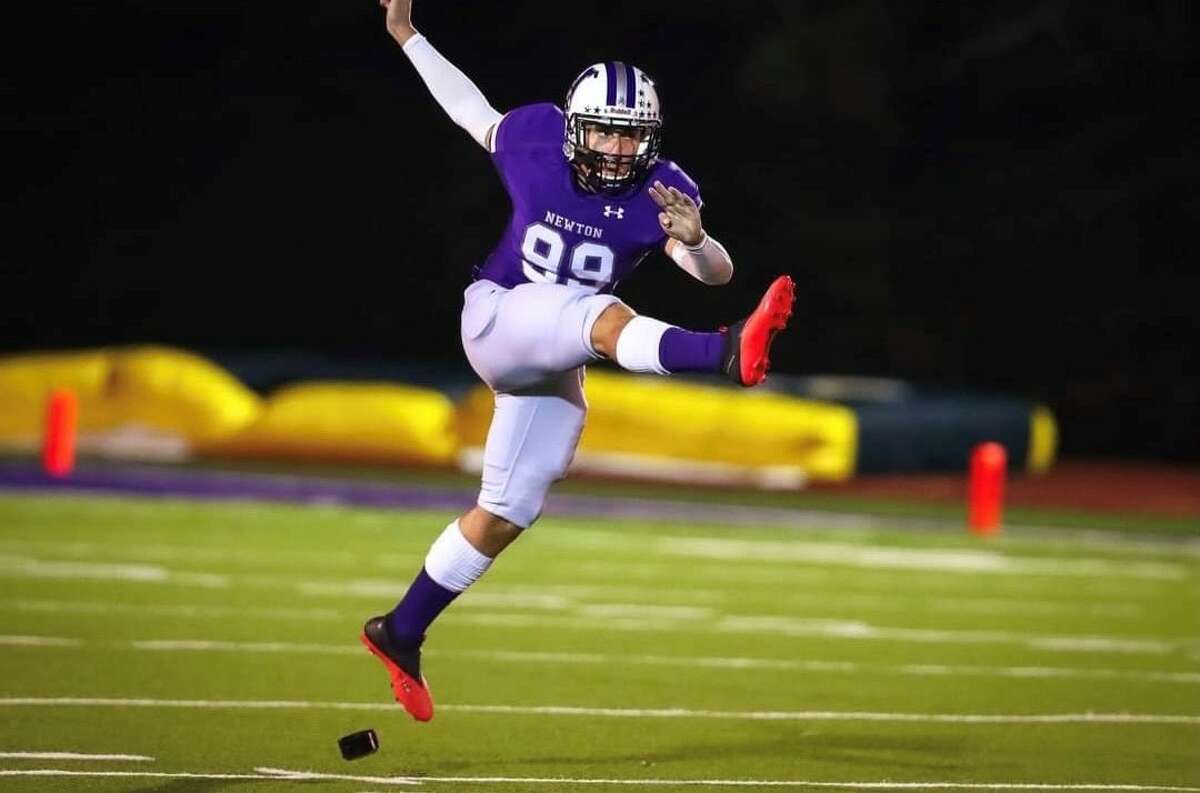 Newton senior kicker Alessandro Clementi is an exchange student from Italy.