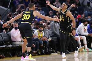 Jordan Poole’s half-court shot didn’t go in by accident; it’s a Warriors staple