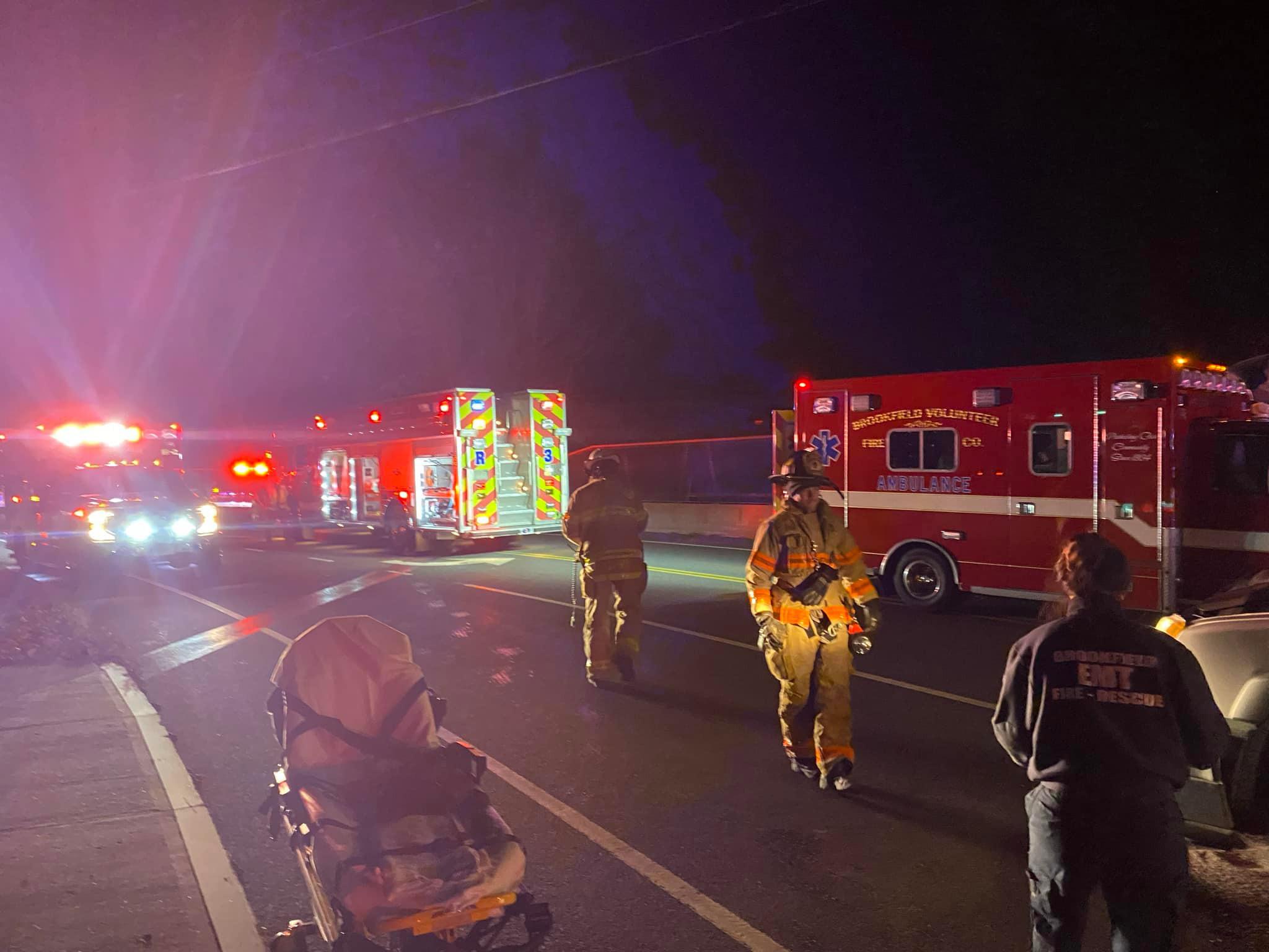 Fire officials 2 drivers hurt in Brookfield crash