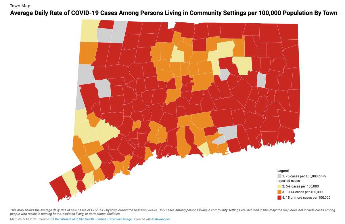 Average daily COVID rate in Connecticut, as of Nov. 25, 2021. 