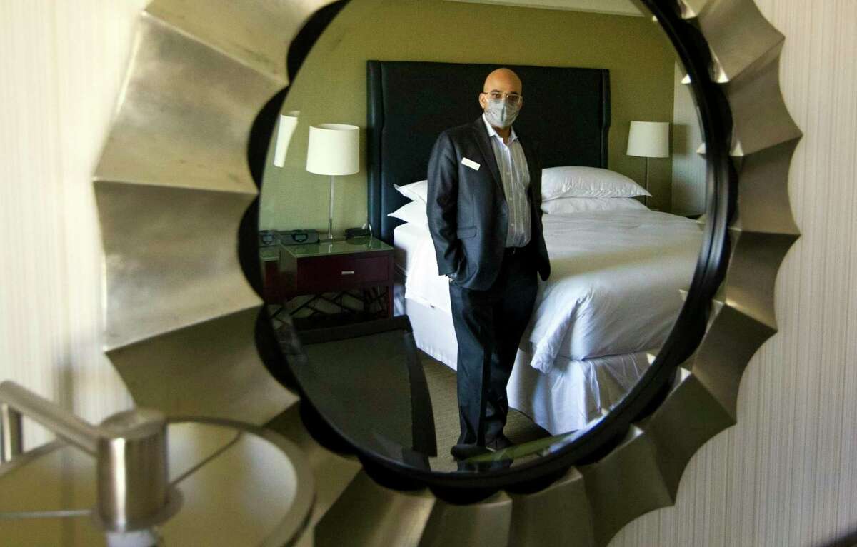Acting General Manager Gerard Folly stands in a room of The Stamford hotel at 700 E. Main St., in Stamford, Conn., on Tuesday, Nov. 16, 2021.