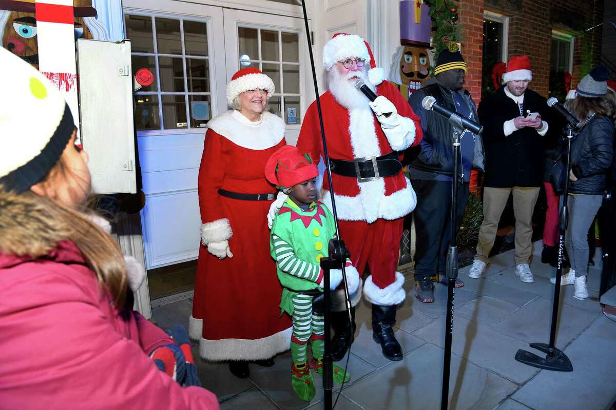 Santa and Mrs. Claus address the crowd as Ridgefield welcomes the holiday season during its annual tree lighting on Nov. 26.