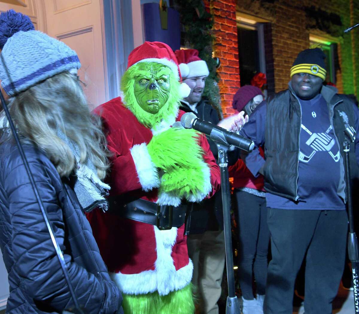 The Grinch was on hand as Ridgefield welcomed the holiday season on Nov. 26 with 17,000 lights, songs and a visit from Santa and Mrs. Claus.