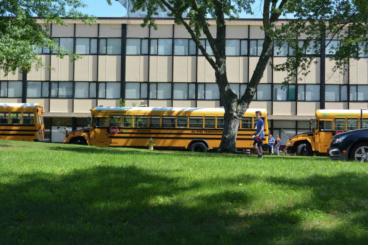 File photo of buses at Torrington High School.