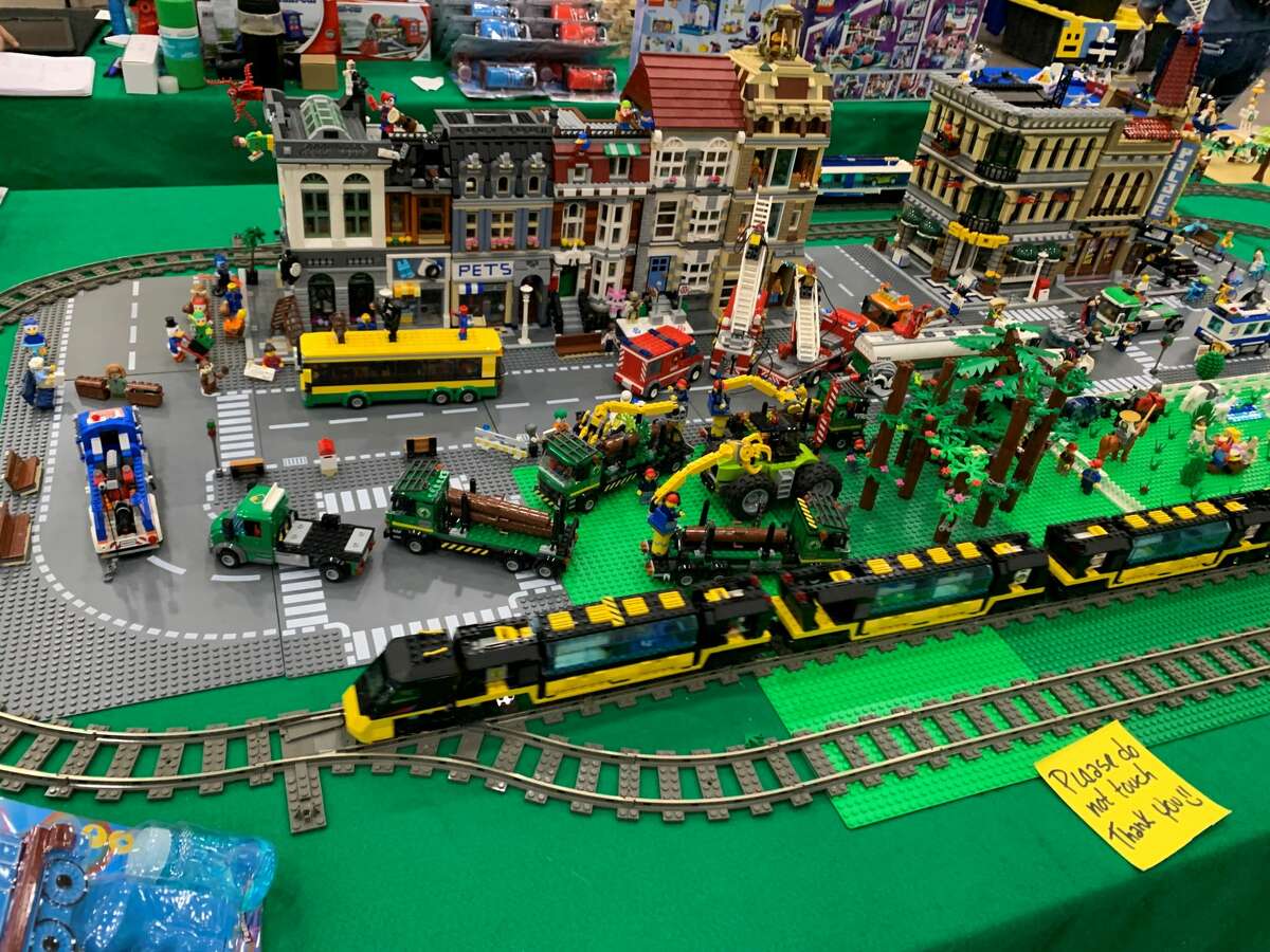 A LEGO railroad layout at the Great Train Show in Collinsville on Saturday. 