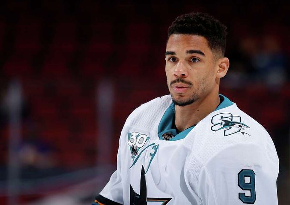 Evander Kane, the fourth pick in the 2009 entry draft by the then Atlanta Thrashers, led the Sharks in scoring last season with 22 goals and 47 points.
