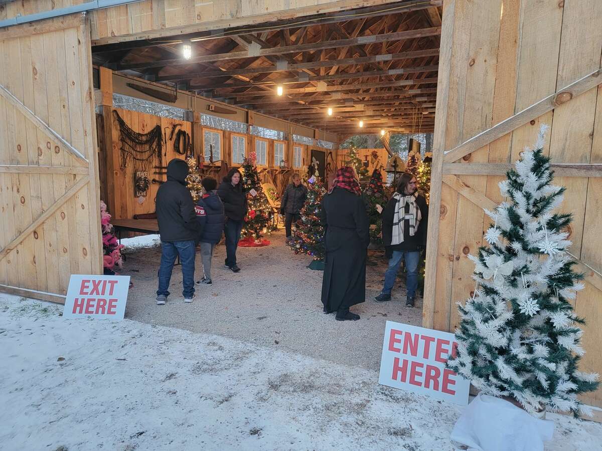 Part of the Festival of Trees fundraiser was held in a restored outbuilding at the Benzie Area Historical Museum.