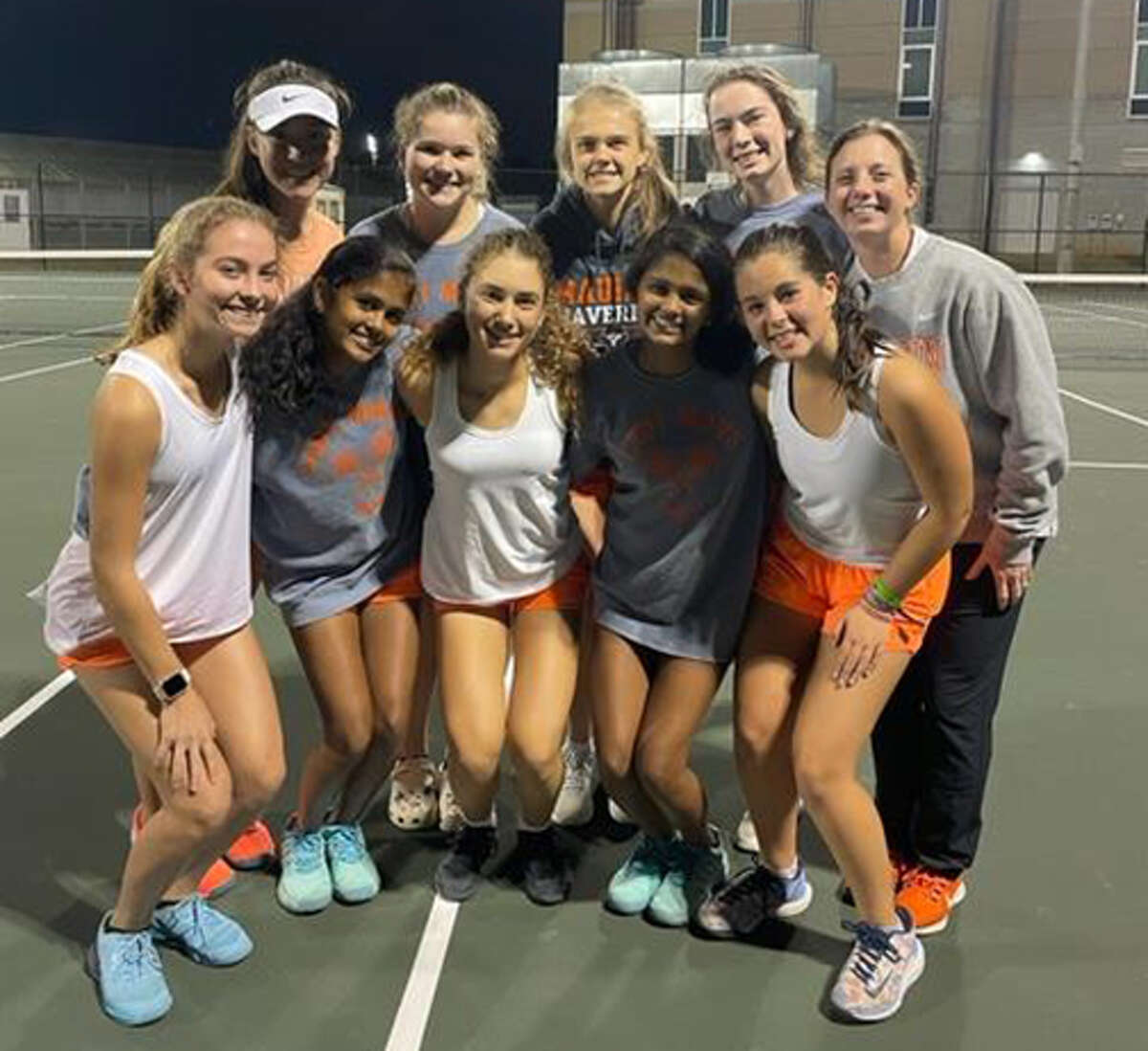Edwardsville gradate Laura Barnhill Gurley, back row right, with her girls tennis team at Mauldin (South Carollina) High School in 2021. 