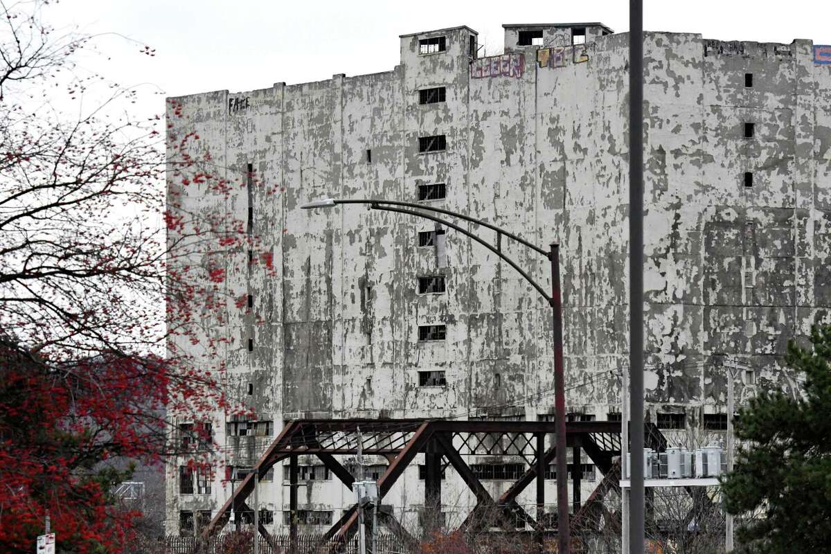 Central Warehouse seen from Broadway on Monday, Nov. 29, 2021, in Albany, N.Y. The warehouse's owner lost a bid before a judge to stop the county from seizing the building.