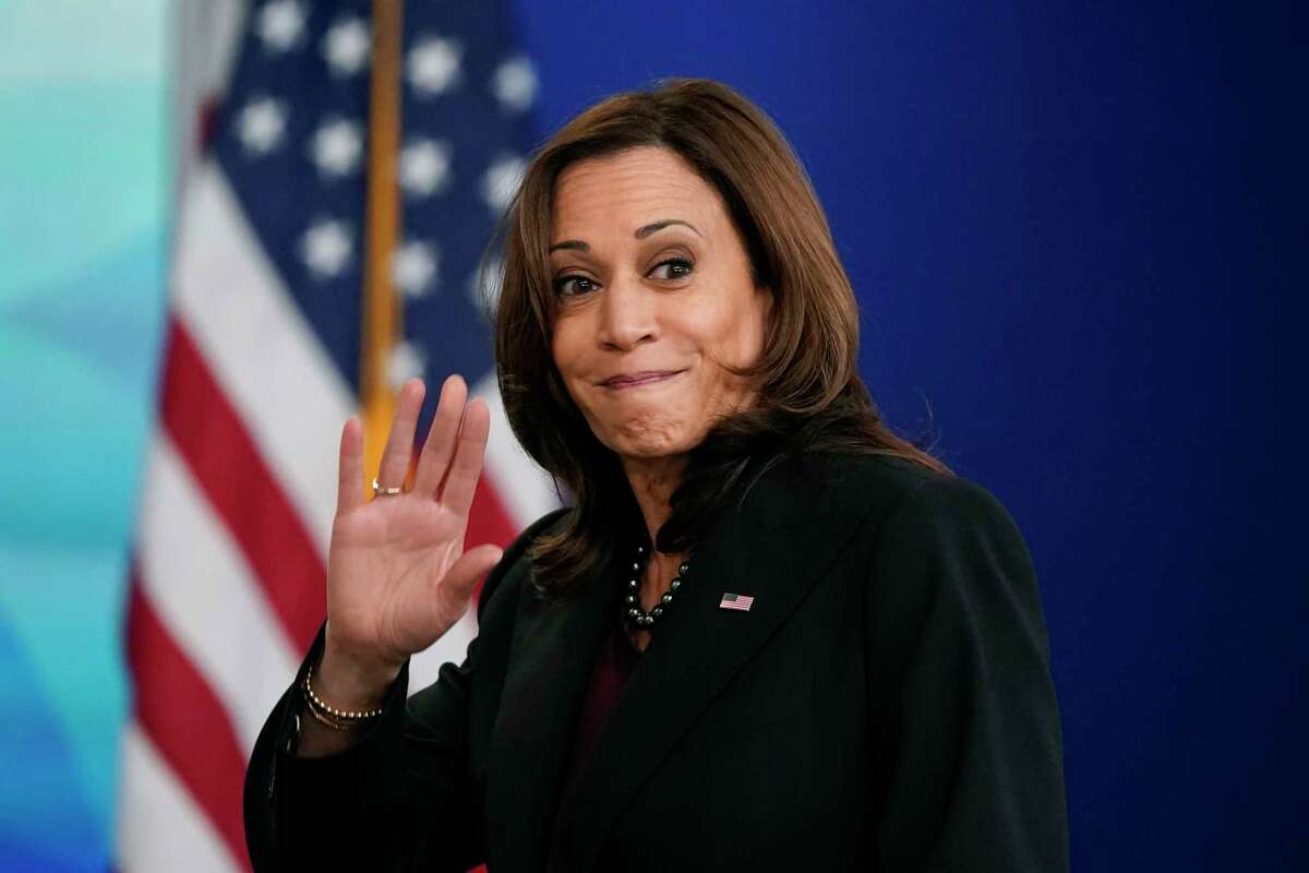 Vice President Kamala Harris waves as she departs after speaking at the Tribal Nations Summit in the South Court Auditorium on the White House campus, Tuesday, Nov. 16, 2021, in Washington.