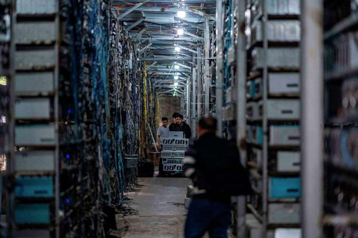 Until two months ago, cryptocurrency mining mainly occurred at farms like this one in China seen in March.