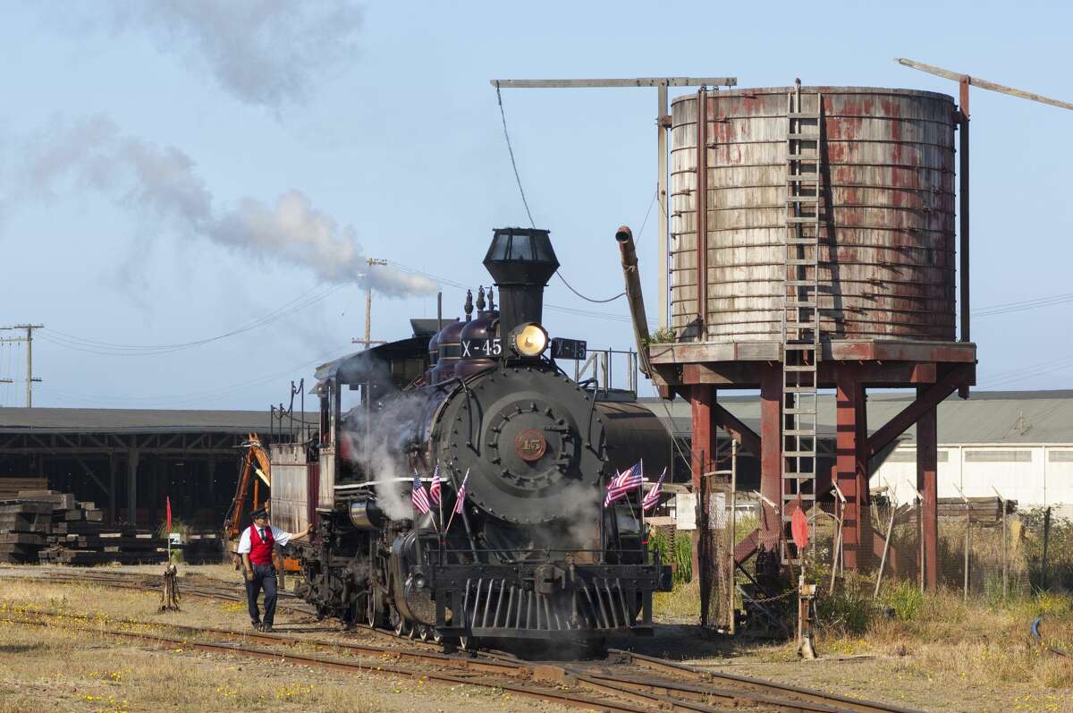 The California Western Railroad, the Skunk Train, is a heritage railroad in Mendocino County, Calif., running from the railroad's headquarters in the coastal town of Fort Bragg.