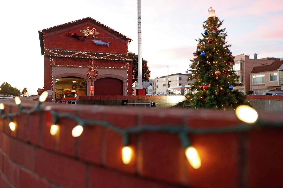 Station 34, 499 41st Ave., takes part in San Francisco Fire Department holiday decorating contest in San Francisco, Calif., on Sunday, December 20, 2020.
