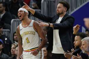 Warriors’ new dad Damion Lee reports to G League, where Klay Thompson steals the show