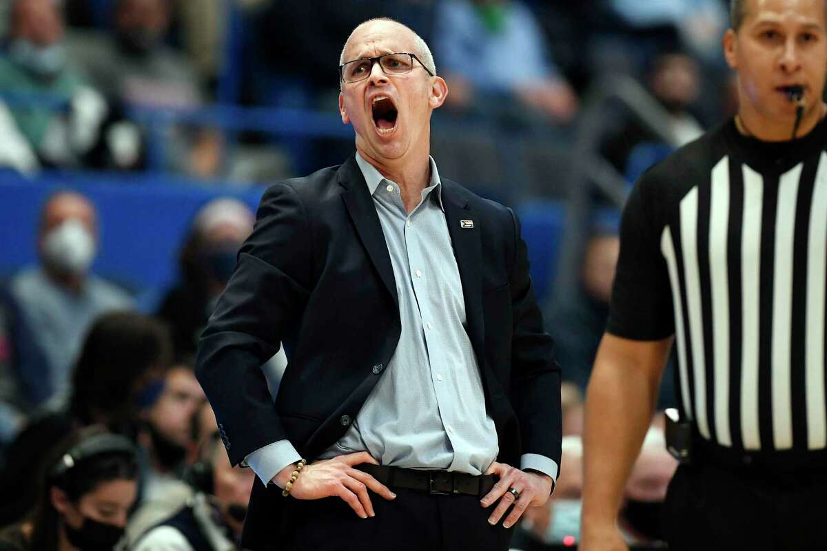 UConn coach Dan Hurley reacts in the first half against Maryland-Eastern Shore on Tuesday.