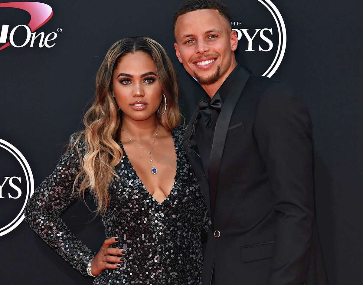 NBA player Steph Curry, right, and author Ayesha Curry arrive at the ESPYS at Microsoft Theater on July 12, 2017 in Los Angeles.