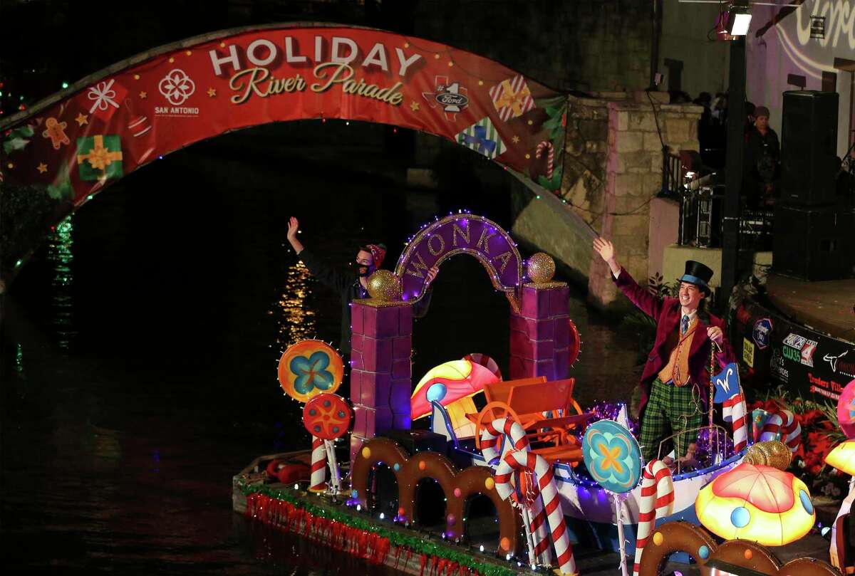 Cody Garcia, who plays Willy Wonka in the touring production of “Charlie and the Chocolate Factory,” was grand marshal of the Ford Holiday River Parade on Nov. 26.