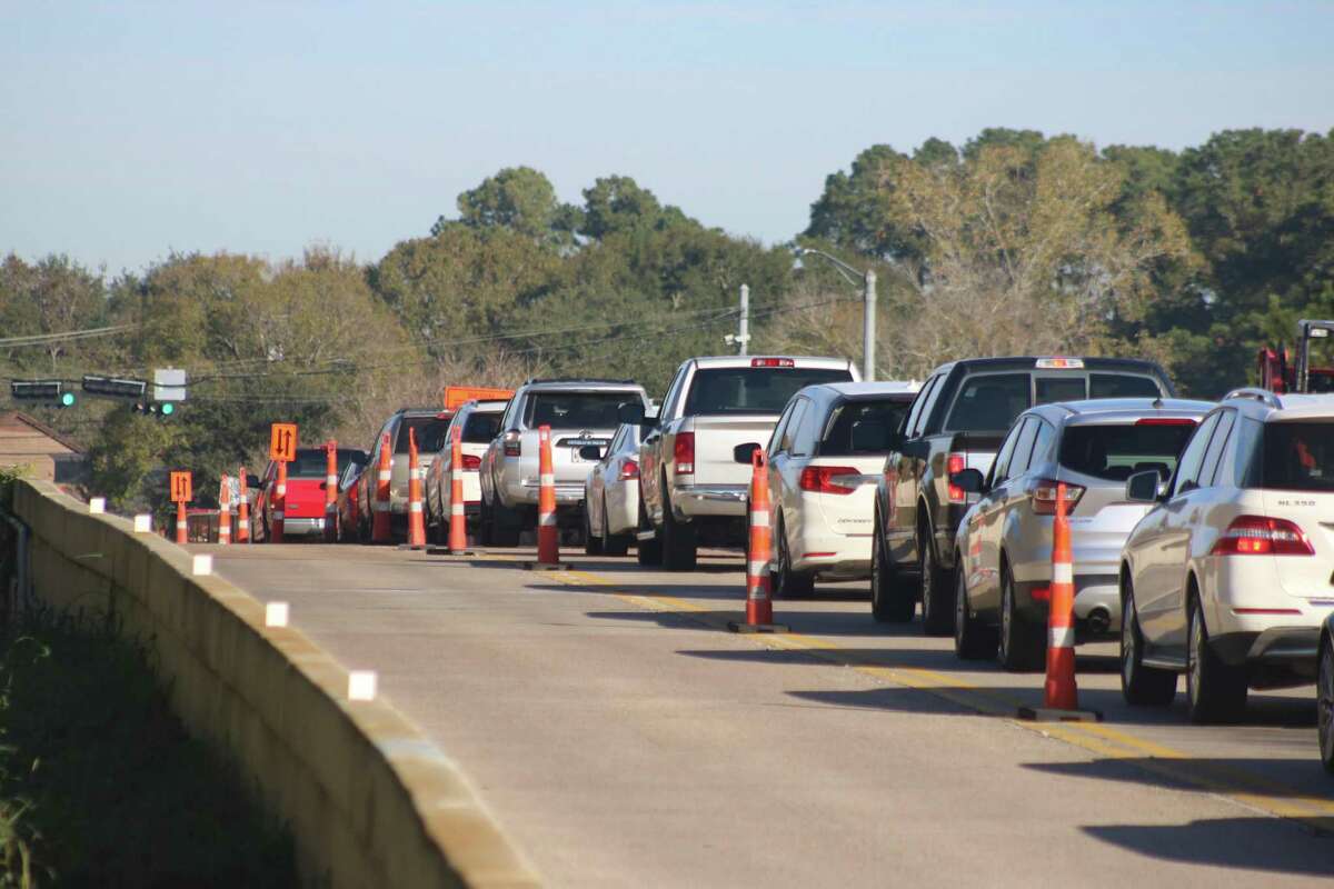 Lines of vehicles will be a common sight for a quite a while on the bridge on FM 518 over Cowarts Creek in Friendswood as the Texas Department of Transportation conducts repairs, with work expected to last well into 2022.