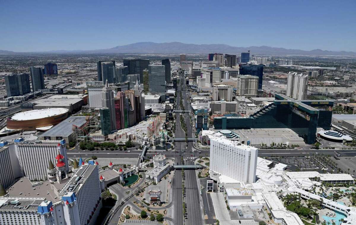 The site of the Tropicana Hotel and Casino, lower right, is believed to be the Las Vegas property the A’s recently made an offer to purchase.