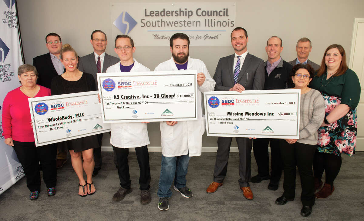 Metro East Start-up Challenge first, second and third place winners. 