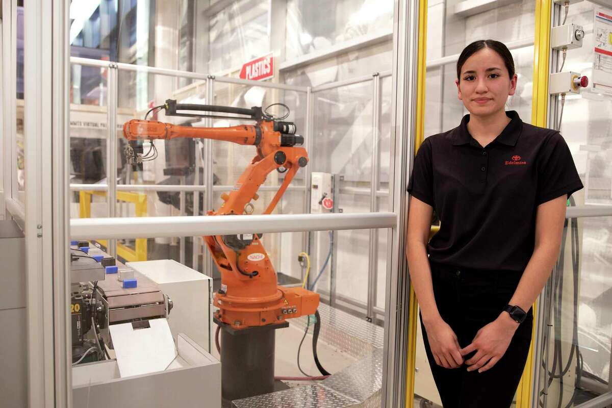Edelmira Valenciana, 21, works in manufacturing at Toyota’s South Side plant after a two-year internship program.