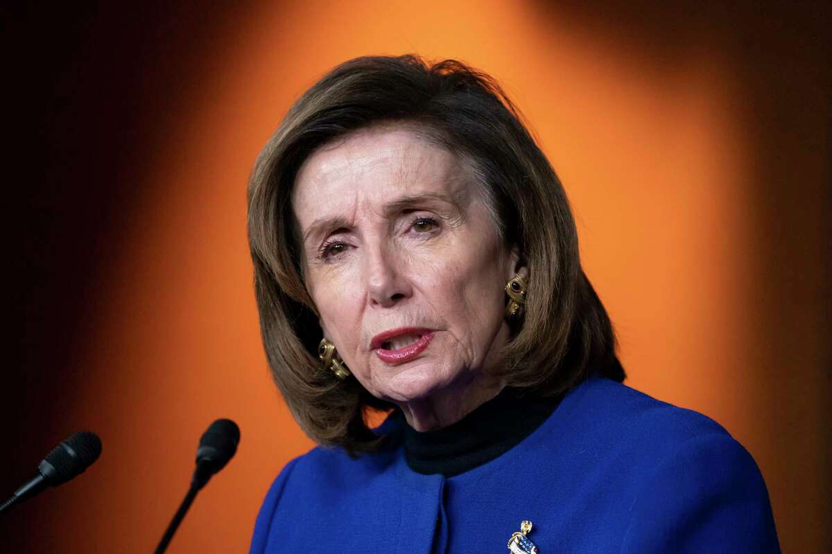 Speaker of the House Nancy Pelosi, D-Calif., updates reporters on the must-pass priority of funding the government, during a news conference at the Capitol in Washington, Thursday, Dec. 2, 2021.