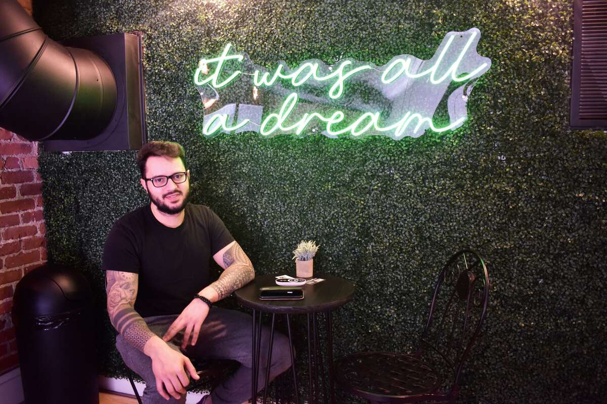 Andrea Lombardi, owner of The Breakroom a new coffee shop in South Norwalk. The coffee shop serves Italian coffee as well as CBD-infused coffee.
