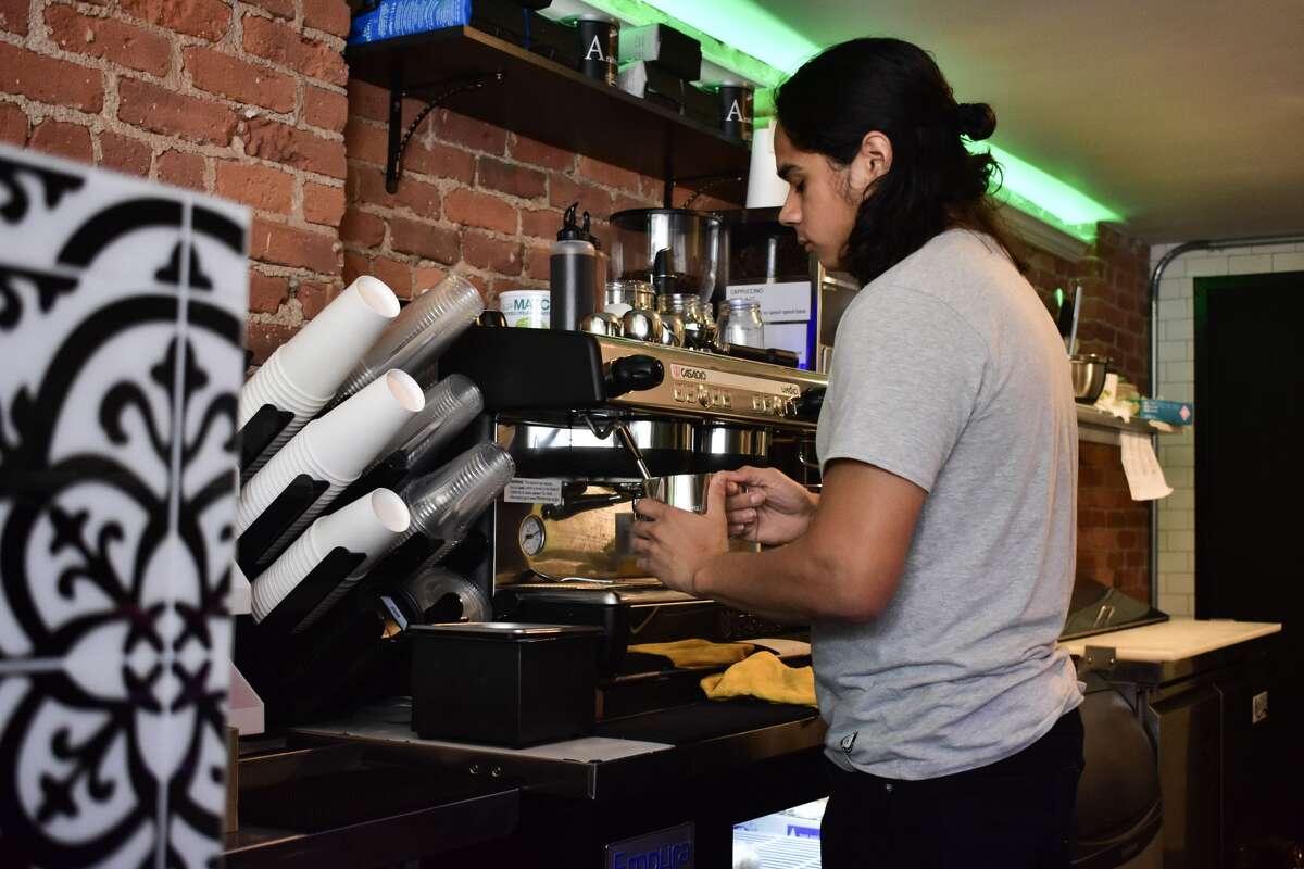 Rony Aguiriano, barista at The Breakroom located in South Norwalk on Dec. 2, 2021.