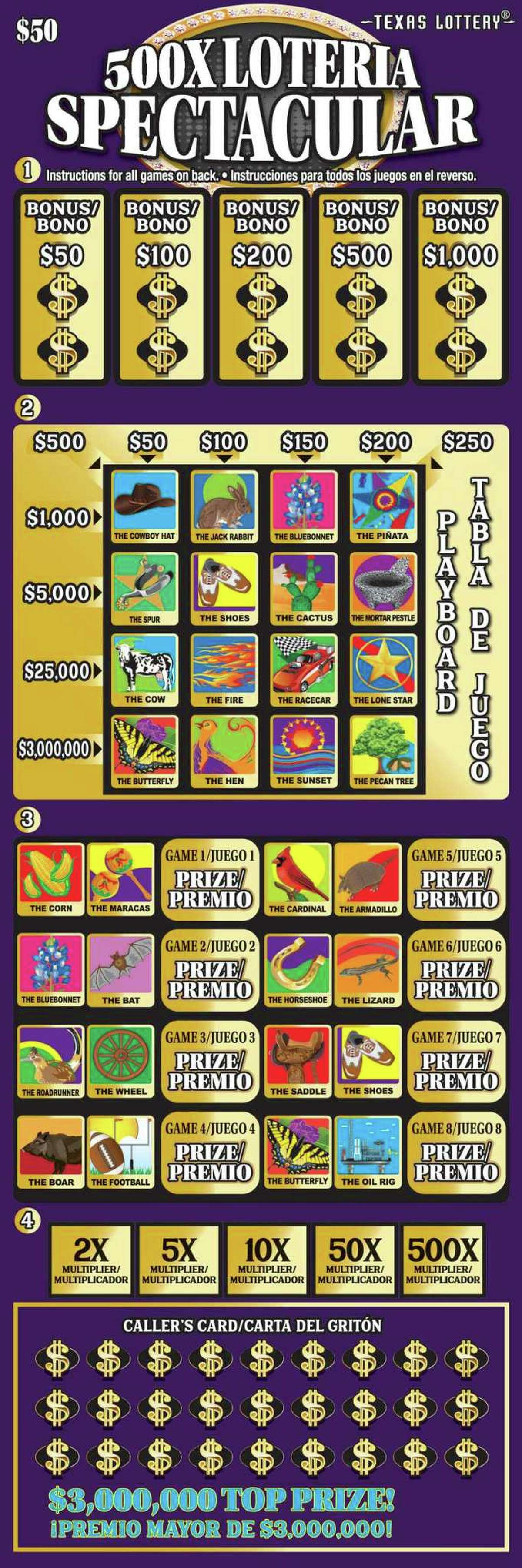 An unnamed San Antonio resident won $3 million in the Texas Lottery scratch game 500x Loteria Spectacular.