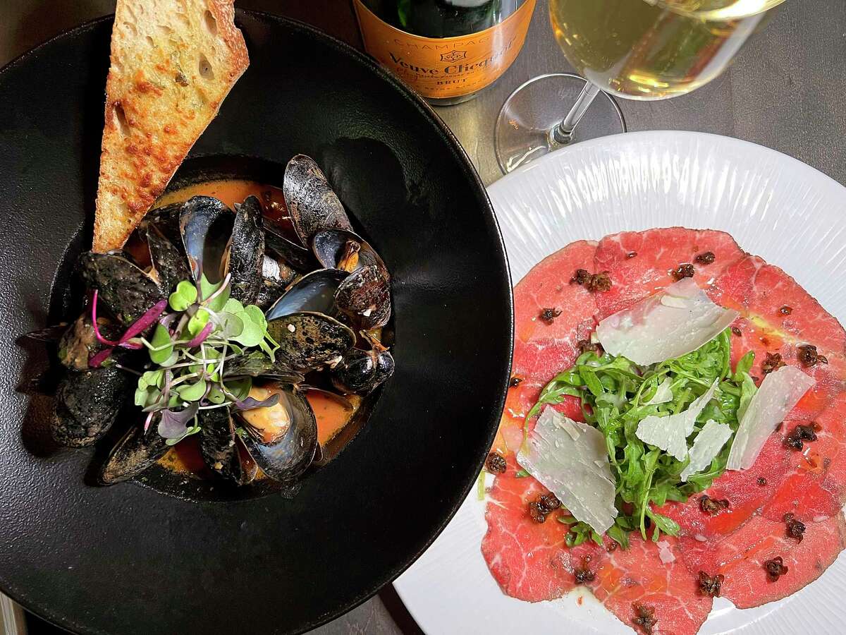 Mussels in a rich pomodoro broth and beef carpaccio with capers and Parmigiano-Reggiano cheese are part of the appetizer menu at Aldo’s Ristorante Italiano.
